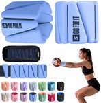 SPORTBIT Wrist Weights for Women - Pair of 1lb Blue Platinum-Cured Silicone Wrist and Ankle Weights, Adjustable, Durable, Non-Slip Design, Ideal for Strength Training, Yoga, Running and Home Activities