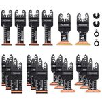 PECHAM 22PCS Quick Tooth &Titanium Multi Tool Blades Universal Wood Metal Oscillating Tool Saw Accessories Fit Porter Cable Black & Decker Rockwell Ridgid Ryobi Milwaukee DeWalt Chicago Craftsman