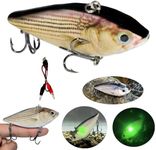 Abziyat Fishing Lure Bait Swimbait Vibration Electric Minow USB Charge Wobblers Flashing LED Light 3.1inch Vivid Fish (B)