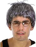 Boutique Retailer Old Man Halloween Party Costume Grandpa Wig, Grey