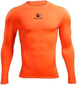 KELME Compression Long Sleeve Shirt and Pants Bundle for Men, Youth, Boys, Kids – Base Layer Tights for Running, Basketball, Soccer or Any Sports Activity (Neon Orange, 2X-Large)