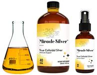 Blessed Organics Miracle Silver | True Colloidal Silver 40 Ppm 250 Ml | Nano Particle Yellow Silver | Natural Immune Booster | High Strength | Ultrafine Particles | Glass Bottle | Lab Certified - Drop