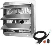 iPower 12 Inch Shutter Exhaust Fan for Attic, High Speed Ventilation Fan for Barn Shed and Greenhouse, 940 CFM, Silver