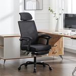 Okeysen Mesh Ergonomic Office Chair with Footrest,Height Adjustable Home Office Desk Chair with Wheels 360 Swivel, Computer Executive Desk Chair with Headrest and Backrest 90-135 Adjustable Task Chair