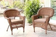 Jeco Wicker Chair with Brown Cushio