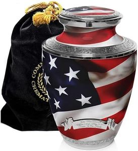 American Flag Cremation Urn for Ashes Adult Male - Beautifully Handcrafted Patriotic & Personalized Cremation Urns for Human Ashes Adult Man for Veteran or Patriot
