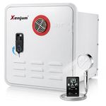 RV Tankless Water Heater, 65000BTU Dual-Outlet Lockable Instant Camper Hot Water Heater with Controller, 12V Propane Saving Shower for Full Time RV, Off-Grid, High Altitude, 15x15 Inch Door