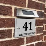 Solar House Number Personalised House Numbers Plaques with Solar Lights Door Number Plaques for Wall House Name Plaques for Outside House Number Plate House Signs for Outside (transparent-1)