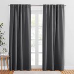 PONY DANCE Blackout Curtains 84 inches Long 2 Panels Set - Thermal Insulated Back Tab/Rod Pocket Drapes for Bedroom and Living Room, 52 Inches Wide, Gray