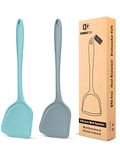 Pack of 2 Silicone Wok Spatula, Non-Stick, Heat Resistant, Easy to Clean and Dishwasher Safe, Seamless Kitchen Utensil for Cooking, Baking, Stir-Fry