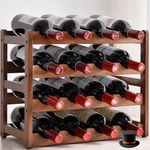 Wenbones Bamboo Wine Rack, 16 Bottles Wine Rack, Wine Rack for Home, Cellar, Kitchen, Bar, Wine Rack (Four Layers)