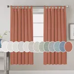 H.VERSAILTEX Natural Linen Curtains Linen Textured Living Room Curtain Light Filtering Tab Top Window Treatments Panels Highly Durable Curtain Panels for Bedroom (2 Panels, 52" x 72", Terracotta)