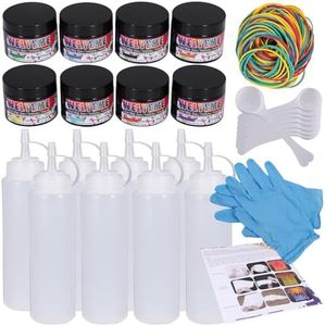 WELYEME Cold Water Dye Powder, 8-Color Assortment, 7/2-oz. Bulk Jars, for Tie-Dye, Batik, Ice Dyeing. Tie-Dye Powder 8 Pack