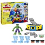 Play-Doh Marvel Hulk Smash & Squish Kids Playset with Bendy Action Figure and Accessories, Imagination Toys for Boys and Girls 4 and Up