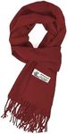 Glory Max Unisex Plain Solid Color Winter Scarf Cashmere Feel Soft Classic 72"x12", Dark Red