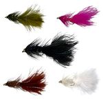 Fly Fishing Assortment - Bead Head Wooly Bugger - 36 Flies for Trout and Other Freshwater Fish - 5 Color Variety of Black, White, Brown, Olive, and Pink Plus Flash