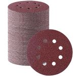 MIDO Professioanl Abrasive 125 mm Sanding Discs 110 PCS Sandpaper 5 Inch 8 Hole Sanding Pads 40 Grit Sanding Disc Hook and Loop Round Orbital Sander Pads for Sanding