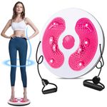 Prettop Waist Twisting Disc, Waist Whisper with Resistance Bands and Foot Massage, Waist Sculptor Machine Twister, Waist Trainer Twisting Disc with Massage Foot Sole for Slimming Waist Arms Hips