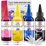Printers Jack Sublimation Ink Refill for Epson EcoTank Supertank Printers ET-2720 ET-2760 ET-2750 ET-4700 ET-3760 WF-7710 WF-7720 400ml/Anti-UV/Upgrade Version/Offer Free ICC Printing
