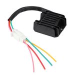 Voltage Regulator Rectifier, 4 Wires 4 Pins for Motorcycle Boat Motor ATV GY6 50 150cc Scooter Motorcycle Voltage Rectifier(Black)