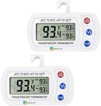 iBetterLife Refrigerator Thermometer 2 Pack - Digital Fridge Freeze Room Indoor Outdoor Temperature Monitor with Magnetic Hook, Big LCD Display, Min/Max Record, Audible Alarm for Home, Restaurants