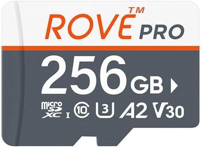 ROVE PRO Micro SD Card microSDXC 256GB Memory Card with Full-Size SD Adapter 100MB/s Read Speed, C10, U3, V30, 4K, A2 for Dash Cam, Android Smart Phones, Tablets, Games