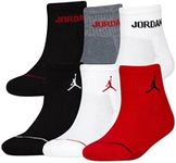 Jordan Boys 6-Pk. Ankle Cushioned Socks, Gym Red/Black, 9-11