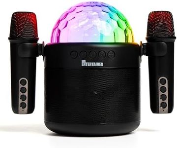 ORBIT Portable Karaoke Machine with Wireless Microphones and Disco Ball LED Light | Wireless Enabled | Rechargeable Battery | Perfect for Kids and Home Parties by Mr Entertainer Karaoke