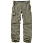 Mens Hiking Pants Convertible boy Scout Quick Dry Lightweight Zip Off Outdoor Fishing Travel Safari Pants,6226,Light Green,30