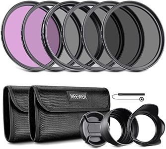 Neewer 49mm ND Lens Filter Kit: UV, CPL(Circular Polarising), FLD, ND2, ND4, ND8, Lens Hood and Lens Cap Compatible with Canon Nikon Sony Panasonic DSLR Cameras