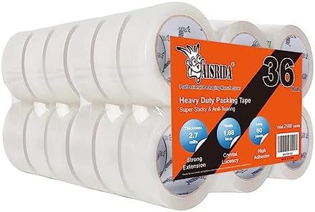 Aisrida Packing Tape (36 Rolls),2.7mil,Packaging Tape Heavy Duty for Shipping Moving Sealing,1.88 Inch x 60 yd Per Roll,Total 2160 Yards