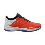 Wilson Men's KAOS Stroke 2.0 Tennis Shoe, White/Orange.com/Bluing, 10.5 UK