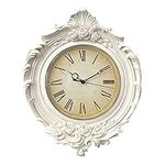 AELS 13x11 Inch Vintage Wall Clock, European Style Decorative Retro Wall Clock, Quality Quartz Battery Operated Hanging for Living Room Bedroom Office Décor, Distressed White Grey