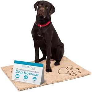 BIRDROCK Home Chenille Dog Doormat - Absorbent Surface to Keep Floors Clean, Non-Skid Bottom for Safety, Ultra-Soft & Durable, Ideal for Pets, Protects Floors from Dirt - 35 x 25, Tan