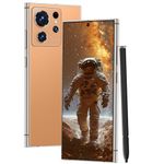 Unlocked Cell Phones Ultra Smartphone Dual SIM/108MP+48MP Camera/6800 mAh/8+256GB/6.8" HD Screen/Built-in Pen (Sunset Oranges)