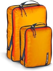 Eagle Creek Pack-It Isolate Compression Packing Cubes for Travel Set S/M - 2 Lightweight, Water-Resistant Suitcase Organizer Bags with Compression Zip, Sahara Yellow