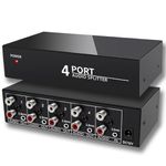 FlyroadUp 3.5mm Aux + RCA L/R Audio Splitter 1 in 4 Out Stereo Analog Audio Distributor Box