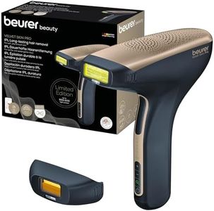Beurer IPL Velvet Skin Pro Épilateur à la lumière pulsée longue durée, utilisation sur corps, visage, maillot, fonctionnement sur batterie rechargeable, avec application, noir