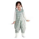 Duomiaomiao Winter Sleeping Bag with Legs 2.5 Tog, Baby Sleeping Bag with Feet, Cotton Toddler Sleeping Bag, Baby Wearable Blanket Breathable for Unisex Girls Boys 1-2 Years