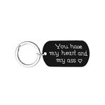 Daesar Custom Keychain For Couples Keychains Stainless Steel Dog Tag Engraving You have my heart and ass Keychains For Women