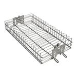 Onlyfire 6042 BBQ Stainless Steel Flat Spit Rotisserie Grill Basket for Any Grill, Fits 1/2" Hexagon, 3/8" Hexagon, 3/8" Square&5/16" Square Rotisserie Spit Rods