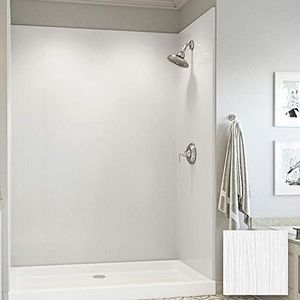 Mermaid Bath and Shower Walls Four Panel Shower Wall in 60" W x 36" D x 72" H in Birch Branches