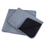 igadgitz home U7261 Washable Reusable Puppy Pads, Dog Training Pads, Puppy Training Pads, Pet Pee Pads, dog pee mat (Pack of 2) - Grey - 60 x 45cm (23.6" x 17.7")