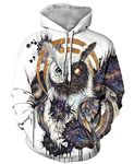 Imbry Unisex 3D Galaxy Printed Hoodies Pullover Hooded Sweatshirts (L/XL, Purple Leaves)