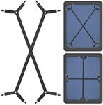 ZHOUBIN Bed Sheet Fasteners Suspenders Holder Straps-2 Pcs Adjustable Crisscross Bed Sheet Holder Straps for All Bedsheets Fitted Sheets (Black)