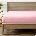 Bare Home Fitted Bottom Sheet Twin XL Size - Premium 1800 Microfiber - Ultra-Soft Hotel Luxury - Deep Pocket - Durable and Long Lasting (Twin XL, Light Pink)