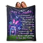 Sister Gifts from Sister, Sister Birthday Gifts Blanket from Sister, Christmas/Birthday/Graduation Gifts for Sister Personalized Soft Blanket 60 x 50 in