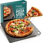 Doppio Living Pizza Steel for Oven | Made in USA | 16" x 14.25" | Pre-Seasoned Baking Steel for Bread, Pizza, Sourdough & More | Premium Quality Crust at Home | Use in Oven, Grill, BBQ |
