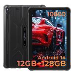 HOTWAV R8 Rugged Tablet Android 14, 10.1 inch HD+ Display 10800mAh Tablet, Octa-Core 12GB RAM+128GB ROM+1TB Outdoor Tablet, 13MP+5MP Camera IP68/IP69K Waterproof Tablet, 4G Dual SIM/5G WiFi/BT5.1/GPS