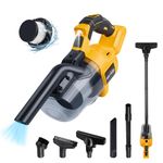 Cordless Vacuum for DeWalt 20V MAX Battery, 5 in 1 Handheld Electric Vacuum Cleaner with 500W Powerful Motor, 46 CFM Portable Hand Vacuum with Filtration HEPA for Floor, Carpet, Car (No Battery)